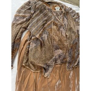 Vintage Adrianna Papell Occasion 3pc Set 12 Beaded Multicolor‎ Jacket Top Skirt